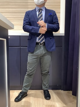 「アイテム（ビジネスシャツ）」を使った、BRICK HOUSE by Tokyo Shirts 久留米ゆめタウン店さん（メンズ・160cm）の秋コーディネート