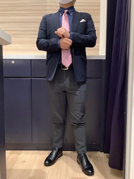 「アイテム（ビジネスシャツ）」を使った、BRICK HOUSE by Tokyo Shirts 久留米ゆめタウン店さん（メンズ・160cm）の秋コーディネート