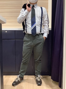 「アイテム（ビジネスシャツ）」を使った、BRICK HOUSE by Tokyo Shirts 久留米ゆめタウン店さん（メンズ・160cm）の秋コーディネート