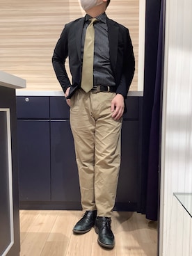「アイテム（ビジネスシャツ）」を使った、BRICK HOUSE by Tokyo Shirts 久留米ゆめタウン店さん（メンズ・177cm）の秋コーディネート