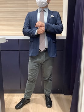 「アイテム（ビジネスシャツ）」を使った、BRICK HOUSE by Tokyo Shirts 久留米ゆめタウン店さん（メンズ・160cm）の秋コーディネート