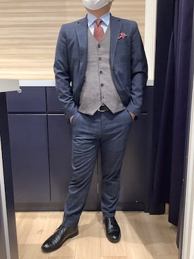 「アイテム（ビジネスシャツ）」を使った、BRICK HOUSE by Tokyo Shirts 久留米ゆめタウン店さん（メンズ・160cm）の秋コーディネート