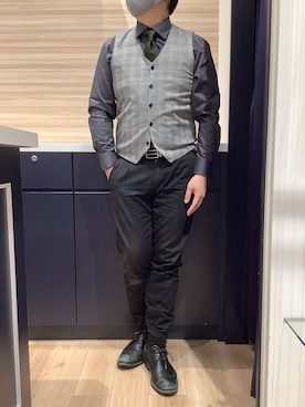 「アイテム（ビジネスシャツ）」を使った、BRICK HOUSE by Tokyo Shirts 久留米ゆめタウン店さん（メンズ・177cm）の秋コーディネート