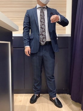 「アイテム（ビジネスシャツ）」を使った、BRICK HOUSE by Tokyo Shirts 久留米ゆめタウン店さん（メンズ・160cm）の秋コーディネート