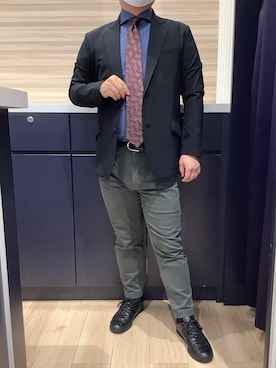 「アイテム（ビジネスシャツ）」を使った、BRICK HOUSE by Tokyo Shirts 久留米ゆめタウン店さん（メンズ・160cm）の秋コーディネート