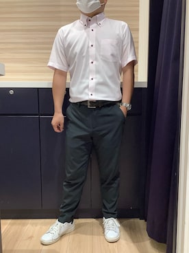 「アイテム（ビジネスシャツ）」を使った、BRICK HOUSE by Tokyo Shirts 久留米ゆめタウン店さん（メンズ・160cm）の夏コーディネート