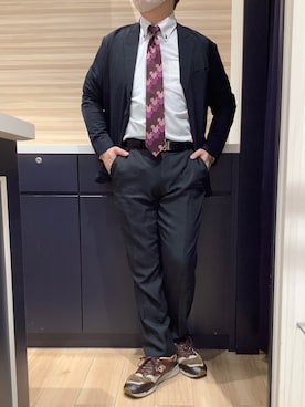 「アイテム（ビジネスシャツ）」を使った、BRICK HOUSE by Tokyo Shirts 久留米ゆめタウン店さん（メンズ・177cm）の秋コーディネート