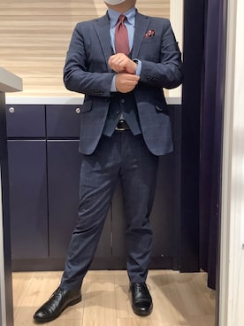 「アイテム（ビジネスシャツ）」を使った、BRICK HOUSE by Tokyo Shirts 久留米ゆめタウン店さん（メンズ・160cm）の秋コーディネート