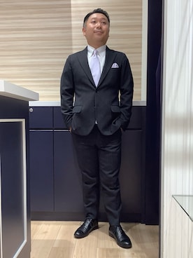 「アイテム（ビジネスシャツ、ホワイト系）」を使った、BRICK HOUSE by Tokyo Shirts 久留米ゆめタウン店さん（メンズ・160cm）の秋コーディネート
