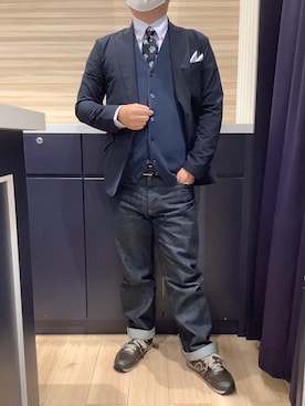 「アイテム（スーツジャケット）」を使った、BRICK HOUSE by Tokyo Shirts 久留米ゆめタウン店さん（メンズ・160cm）の秋コーディネート