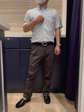 「アイテム（ビジネスシャツ）」を使った、BRICK HOUSE by Tokyo Shirts 久留米ゆめタウン店さん（メンズ・160cm）の夏コーディネート