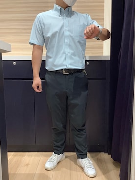 「アイテム（ビジネスシャツ）」を使った、BRICK HOUSE by Tokyo Shirts 久留米ゆめタウン店さん（メンズ・160cm）の夏コーディネート