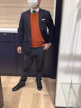 「アイテム（ビジネスシャツ）」を使った、BRICK HOUSE by Tokyo Shirts 久留米ゆめタウン店さん（メンズ・160cm）の秋コーディネート