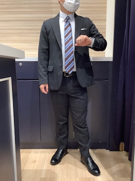 「アイテム（ビジネスシャツ）」を使った、BRICK HOUSE by Tokyo Shirts 久留米ゆめタウン店さん（メンズ・160cm）の秋コーディネート