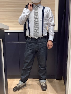 「アイテム（ビジネスシャツ）」を使った、BRICK HOUSE by Tokyo Shirts 久留米ゆめタウン店さん（メンズ・160cm）の秋コーディネート