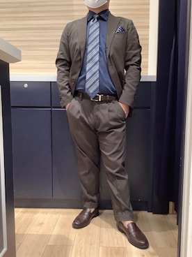 「アイテム（ビジネスシャツ）」を使った、BRICK HOUSE by Tokyo Shirts 久留米ゆめタウン店さん（メンズ・160cm）の秋コーディネート