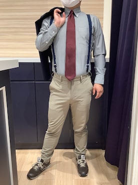 「アイテム（ビジネスシャツ）」を使った、BRICK HOUSE by Tokyo Shirts 久留米ゆめタウン店さん（メンズ・160cm）の秋コーディネート