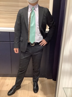 「アイテム（ネクタイ、グリーン系）」を使った、BRICK HOUSE by Tokyo Shirts 久留米ゆめタウン店さん（メンズ・160cm）の春コーディネート