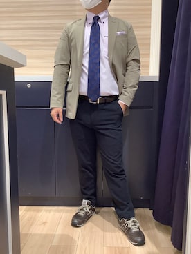 「アイテム（ビジネスシャツ）」を使った、BRICK HOUSE by Tokyo Shirts 久留米ゆめタウン店さん（メンズ・160cm）の秋コーディネート