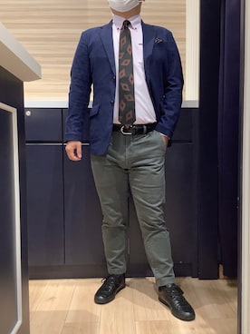 「アイテム（ビジネスシャツ）」を使った、BRICK HOUSE by Tokyo Shirts 久留米ゆめタウン店さん（メンズ・160cm）の秋コーディネート