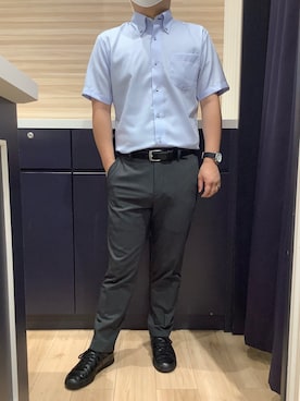 「アイテム（ビジネスシャツ）」を使った、BRICK HOUSE by Tokyo Shirts 久留米ゆめタウン店さん（メンズ・160cm）の夏コーディネート