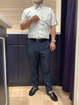 「アイテム（ビジネスシャツ）」を使った、BRICK HOUSE by Tokyo Shirts 久留米ゆめタウン店さん（メンズ・160cm）の夏コーディネート