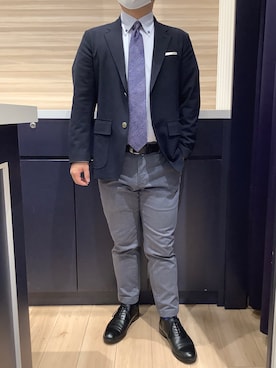 「アイテム（ビジネスシャツ）」を使った、BRICK HOUSE by Tokyo Shirts 久留米ゆめタウン店さん（メンズ・160cm）の秋コーディネート