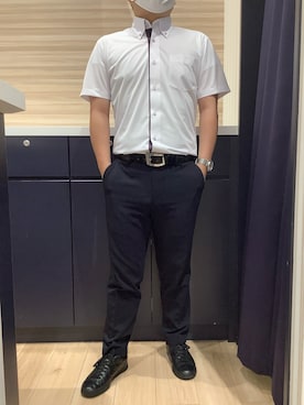 「アイテム（ビジネスシャツ）」を使った、BRICK HOUSE by Tokyo Shirts 久留米ゆめタウン店さん（メンズ・160cm）の夏コーディネート