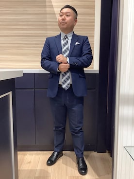 「アイテム（ビジネスシャツ）」を使った、BRICK HOUSE by Tokyo Shirts 久留米ゆめタウン店さん（メンズ・160cm）の秋コーディネート