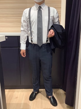 「アイテム（サスペンダー）」を使った、BRICK HOUSE by Tokyo Shirts 久留米ゆめタウン店さん（メンズ・160cm）の秋コーディネート