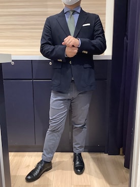 「アイテム（ビジネスシャツ）」を使った、BRICK HOUSE by Tokyo Shirts 久留米ゆめタウン店さん（メンズ・160cm）の秋コーディネート