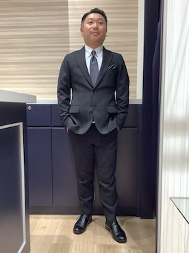 「アイテム（ビジネスシャツ、ホワイト系）」を使った、BRICK HOUSE by Tokyo Shirts 久留米ゆめタウン店さん（メンズ・160cm）の秋コーディネート