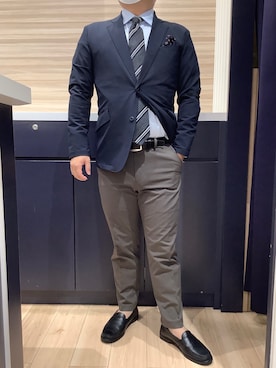 「アイテム（ビジネスシャツ）」を使った、BRICK HOUSE by Tokyo Shirts 久留米ゆめタウン店さん（メンズ・160cm）の秋コーディネート