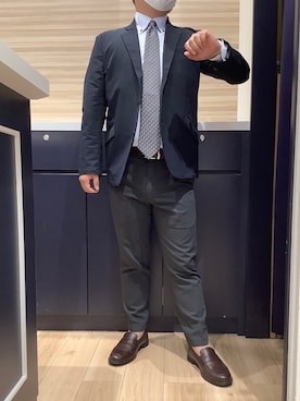 「アイテム（ビジネスシャツ）」を使った、BRICK HOUSE by Tokyo Shirts 久留米ゆめタウン店さん（メンズ・160cm）の秋コーディネート