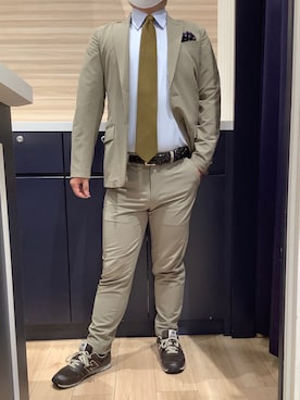 「アイテム（ビジネスシャツ）」を使った、BRICK HOUSE by Tokyo Shirts 久留米ゆめタウン店さん（メンズ・160cm）の秋コーディネート