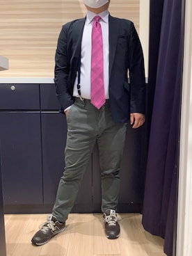 「アイテム（ビジネスシャツ）」を使った、BRICK HOUSE by Tokyo Shirts 久留米ゆめタウン店さん（メンズ・160cm）の秋コーディネート