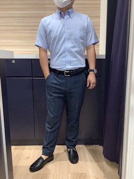 「アイテム（ビジネスシャツ）」を使った、BRICK HOUSE by Tokyo Shirts 久留米ゆめタウン店さん（メンズ・160cm）の夏コーディネート