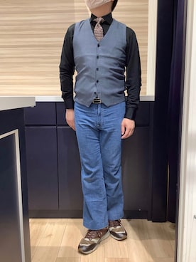 「アイテム（ビジネスシャツ）」を使った、BRICK HOUSE by Tokyo Shirts 久留米ゆめタウン店さん（メンズ・177cm）の秋コーディネート