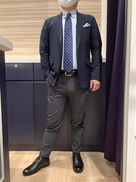 「アイテム（ビジネスシャツ）」を使った、BRICK HOUSE by Tokyo Shirts 久留米ゆめタウン店さん（メンズ・160cm）の秋コーディネート