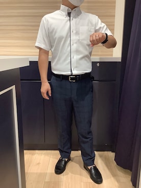 「アイテム（ビジネスシャツ）」を使った、BRICK HOUSE by Tokyo Shirts 久留米ゆめタウン店さん（メンズ・160cm）の夏コーディネート