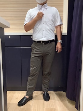 「アイテム（ビジネスシャツ）」を使った、BRICK HOUSE by Tokyo Shirts 久留米ゆめタウン店さん（メンズ・160cm）の夏コーディネート
