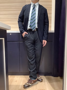 「アイテム（ビジネスシャツ）」を使った、BRICK HOUSE by Tokyo Shirts 久留米ゆめタウン店さん（メンズ・177cm）の秋コーディネート