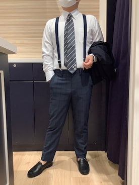「アイテム（ビジネスシャツ）」を使った、BRICK HOUSE by Tokyo Shirts 久留米ゆめタウン店さん（メンズ・160cm）の秋コーディネート