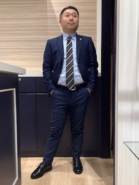 「アイテム（ビジネスシャツ）」を使った、BRICK HOUSE by Tokyo Shirts 久留米ゆめタウン店さん（メンズ・160cm）の冬コーディネート