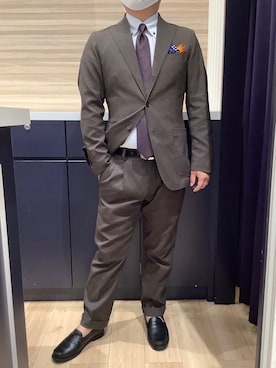 「アイテム（ビジネスシャツ）」を使った、BRICK HOUSE by Tokyo Shirts 久留米ゆめタウン店さん（メンズ・160cm）の秋コーディネート