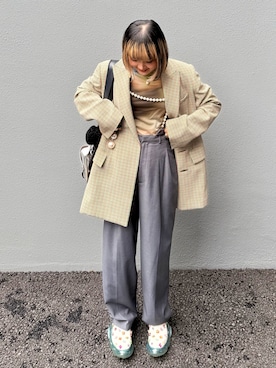 「アイテム（テーラードジャケット）」を使った、Wakanaさん（レディース・151cm）の秋コーディネート