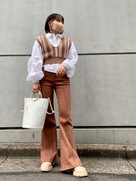 「Ted Baker（テッドベーカー）のアイテム」を使った、Wakanaさん（レディース・151cm）の秋コーディネート