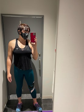 「アイテム（レギンス/スパッツ、グリーン系）」を使った、ryoko.5360さん（メンズ・180cm）の冬コーディネート