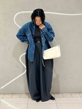 「KBF（ケイビーエフ）のWIDEワイドパンツ（その他パンツ）」を使った、MORIさん（レディース・159cm）の春コーディネート