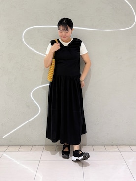 「KBF（ケイビーエフ）のBASICクロップドTEE（Tシャツ/カットソー、ホワイト系）」を使った、MORIさん（レディース・159cm）の夏コーディネート